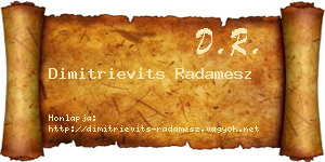 Dimitrievits Radamesz névjegykártya